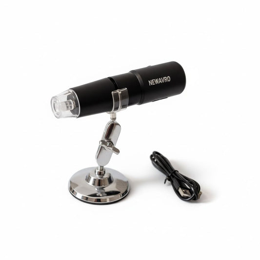 NEWAVRO 1000X Wireless Digital Microscope Camera – WiFi USB Microscope for iPhone, Android, PC & Tablet, Portable Handheld Magnifier with LED Lights