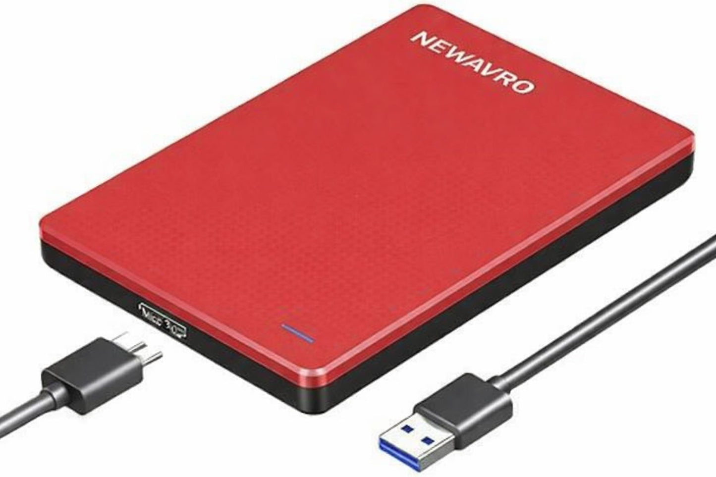NEWAVRO USB 3.0 External Hard Drive Enclosure 2.5 Inch SATA HDD/SSD Case, Alloy Cooling, 5Gbps High-Speed Portable Hard Drive Caddy for PC Laptop