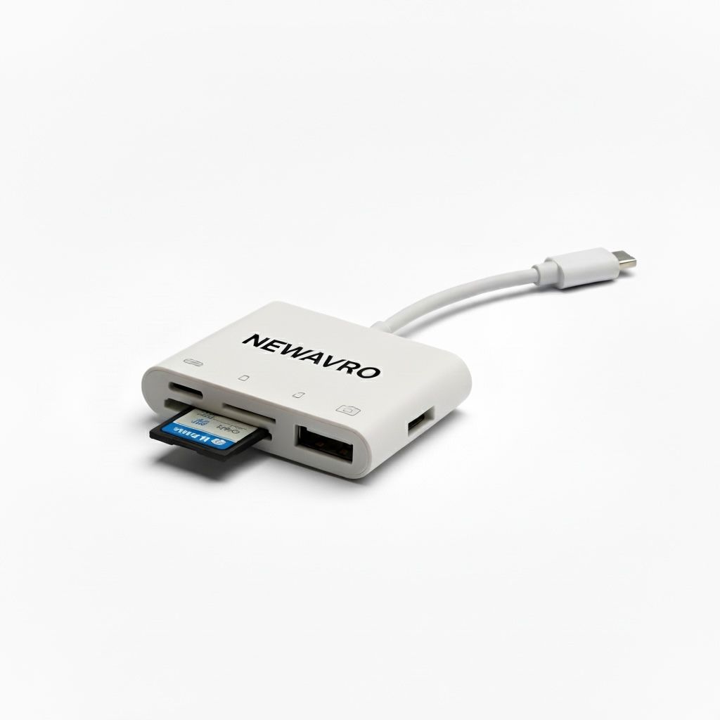 NEWAVRO 3-in-1 SD Card Reader for iPhone/iPad, High-Speed Memory Card Adapter, Camera Photo Transfer, SD Card Reader for Mobile & Tablet
