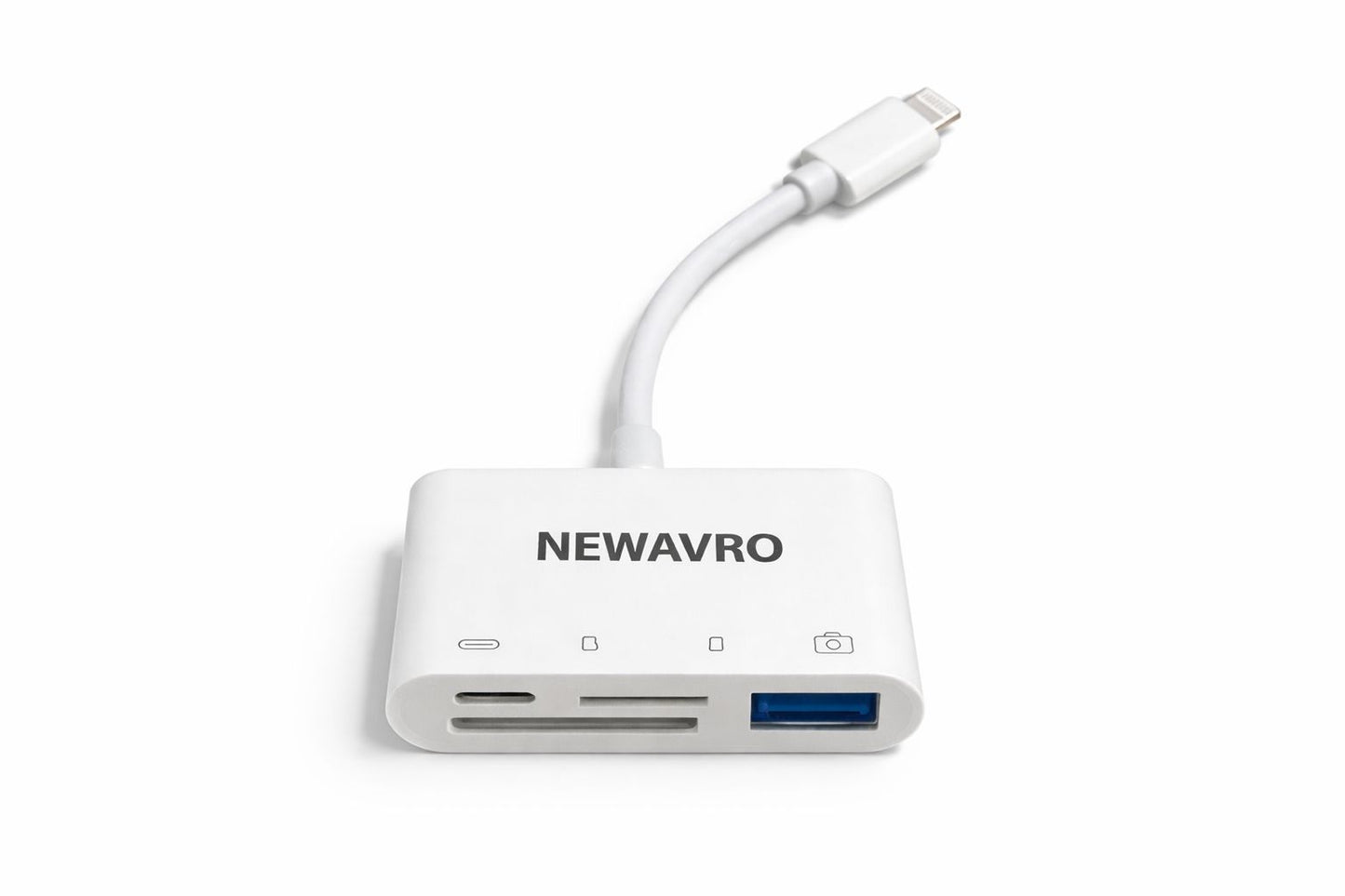 NEWAVRO 3-in-1 SD Card Reader for iPhone/iPad, High-Speed Memory Card Adapter, Camera Photo Transfer, SD Card Reader for Mobile & Tablet
