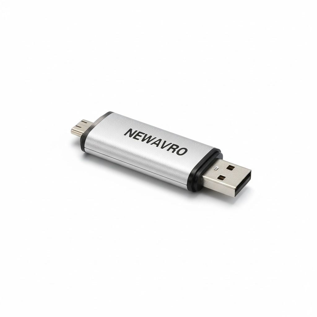 NEWAVRO USB-C SD Card Reader, USB 3.0 2-Slot Memory Card Adapter, Aluminum Portable SD/TF Card Reader for Laptop, Phone & Tablet