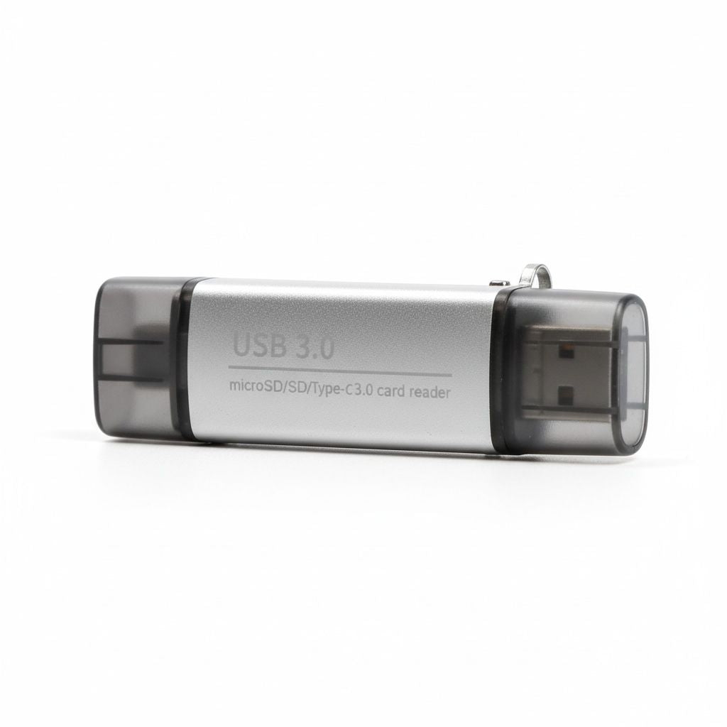 NEWAVRO USB-C SD Card Reader, USB 3.0 2-Slot Memory Card Adapter, Aluminum Portable SD/TF Card Reader for Laptop, Phone & Tablet